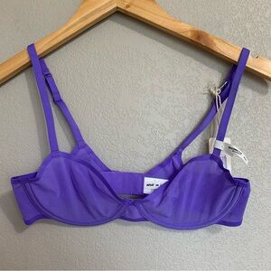 Smoothez by Aerie Size 34B Purple Unlined Sheer Mesh Underwire Bra NWT